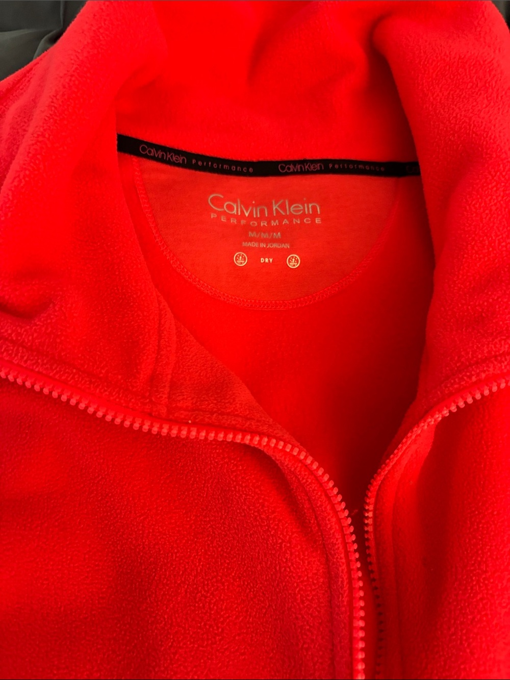 Calvin Klein Performance Red Fleece Zip Jacket